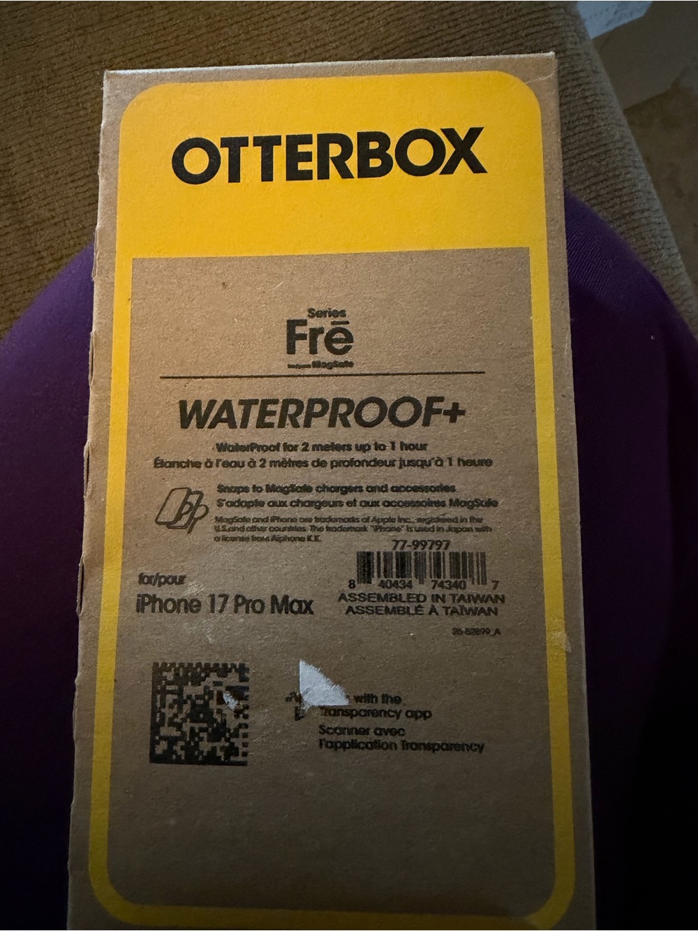 OtterBox Waterproof+ Case Packaging — Yellow